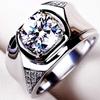 Geometric Design Luxury Zircon Crystal Men's Fashionable Light Luxury Hand Jewelry Ring