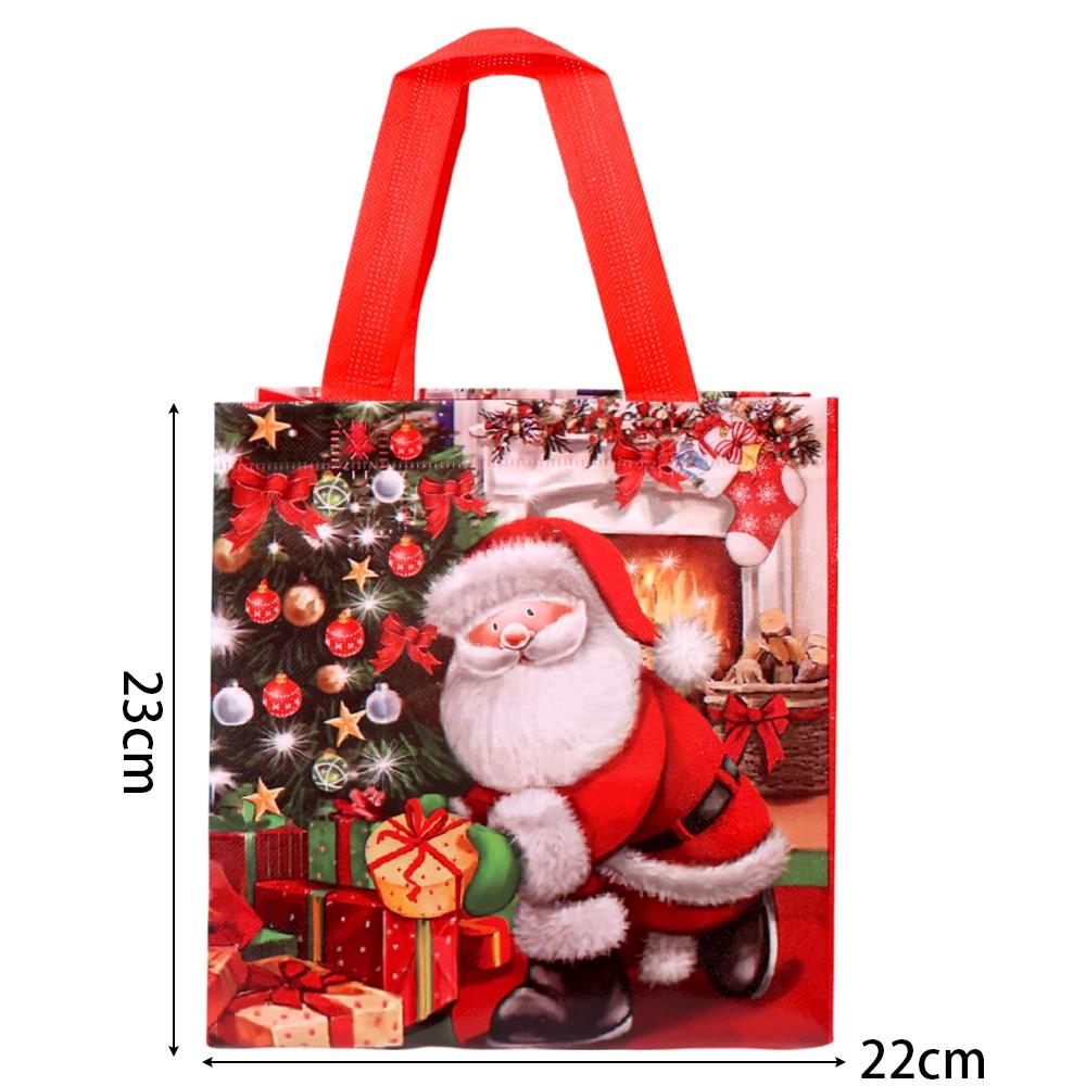 Christmas Gift Bags Non-Woven Reusable Holiday Handbag For Presents Wrapping Pouches Home Xmas New Year Party Decoration Gifts