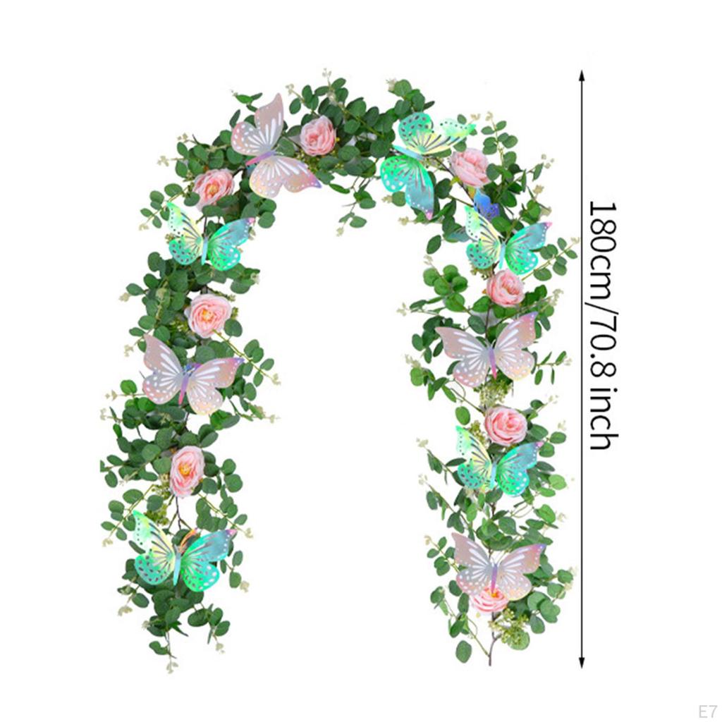 180cm Künstliche Eukalyptus-Blumengirlande mit , für Zimmer Zuhause Zeremonie Hochzeitsdekoration