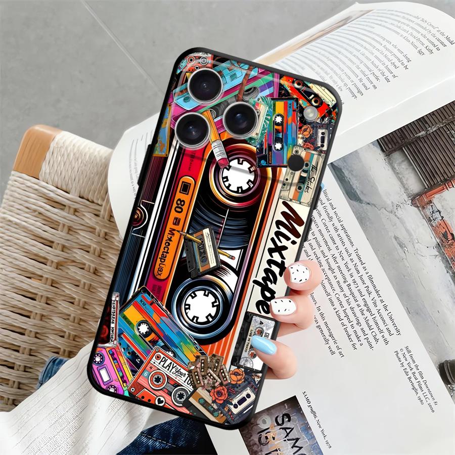 Coque de téléphone pour Apple iPhone 17 Pro Max 11 13 15 Pro 7 8 XR XS MAX 12 14 Air 16 Housse de téléphone Art Enregistreur