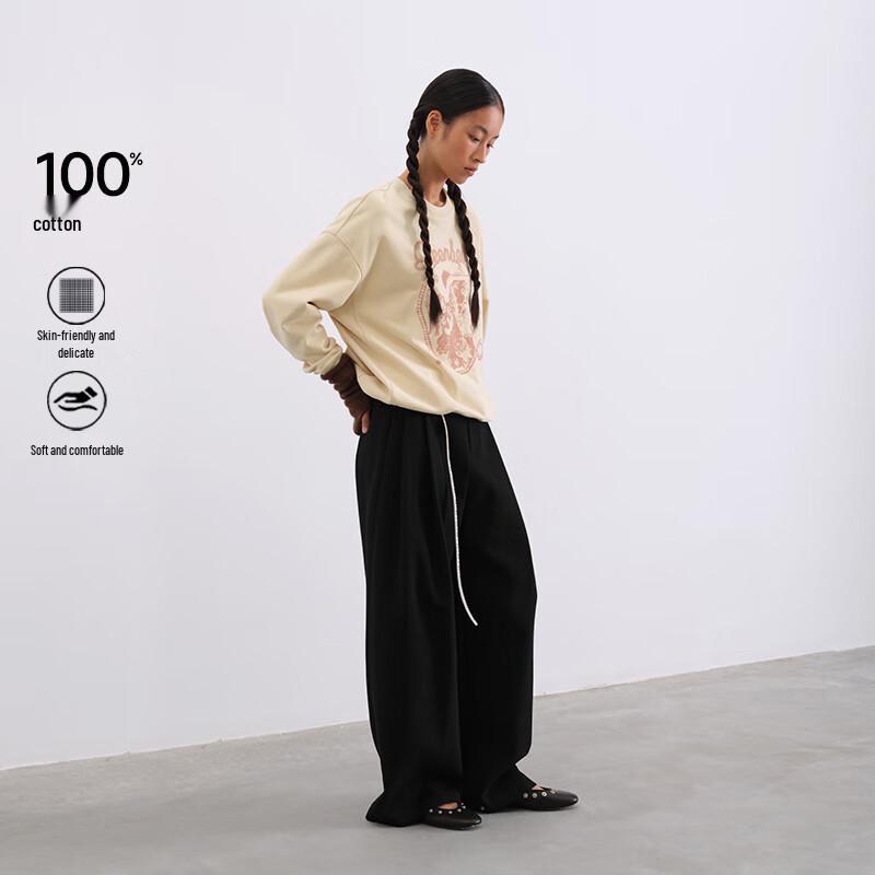 GREEN BELT Puppy Print Round Neck Sweatshirt