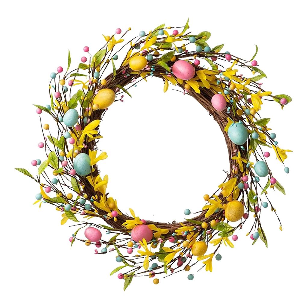 Bohemian Easter Wreath Spring Easter Bunny Wreath Rabbit Decor Wreath Classic Easter Egg Garland For Fireplace Mantel Entrance