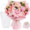 Handmade Knitted Yarn Bouquet: Crocheted Roses, Lilies, Tulips, and Gesang Flowers for Valentine's Day