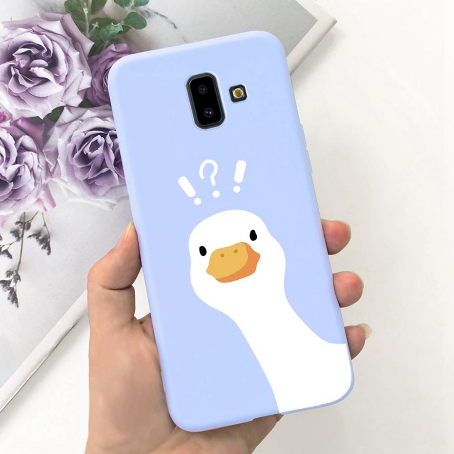 Handyhülle für Samsung Galaxy J6 Plus 2018 Niedliches Tier Cartoon Süßigkeitenfarbe Weiches Silikon TPU Hülle für Samsung J6 J 6 J6Plus