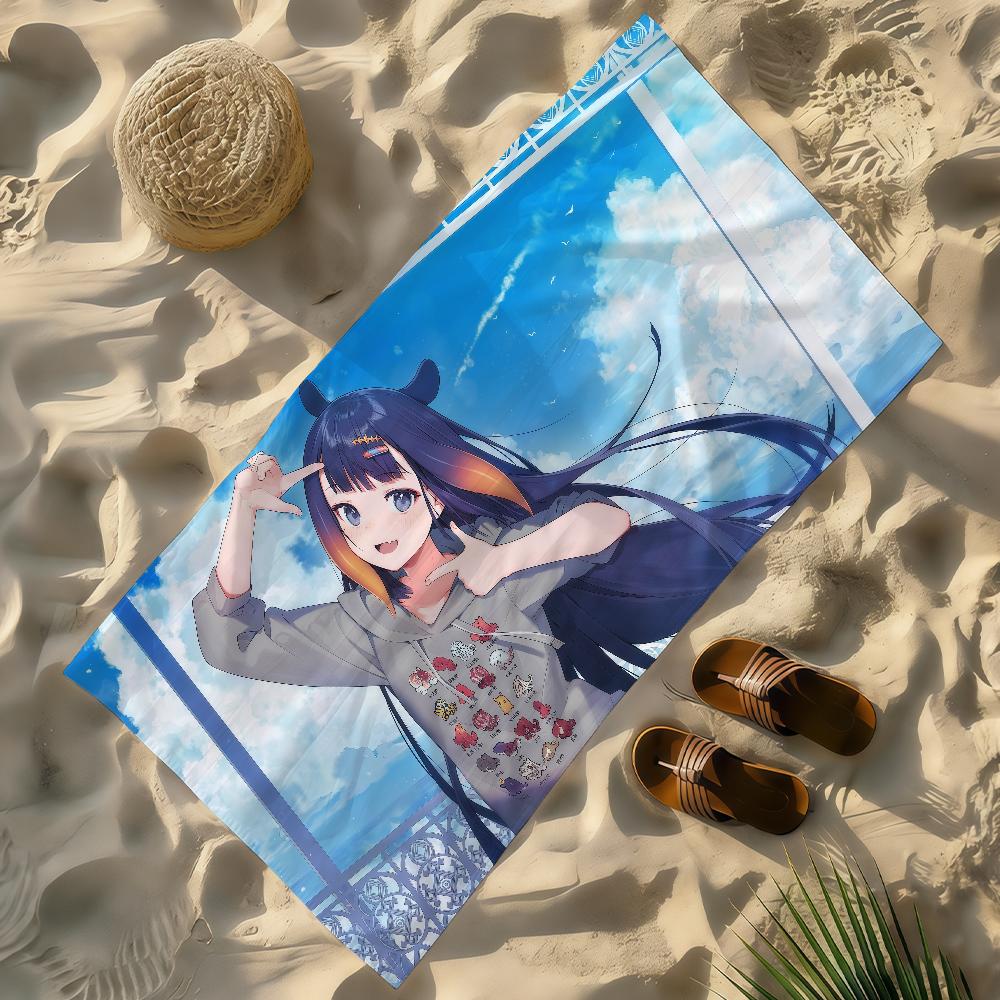 

Singer Ninomae Ina N-Nis VTuber Towel Soft Lightweight Anti-Sand Large Beach Towel Quick-Drying Bath Sports Family W30*H60(CM)