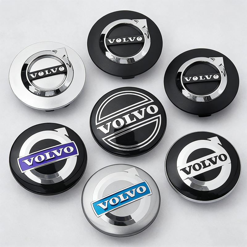 4Pcs 64mm Auto Wheel Center Caps for Volvo S40 S60 S80L XC60 XC90 V40 V50 V90 T6 - Premium Car Hub Cover Replacement Accessories