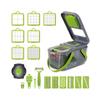 Trancheur de légumes multifonctionnel 2 en 1 13 lames Housse anti-poussière pliable Acier inoxydable Contenant facile à nettoyer Fonctionnement Gris Vaxiuja