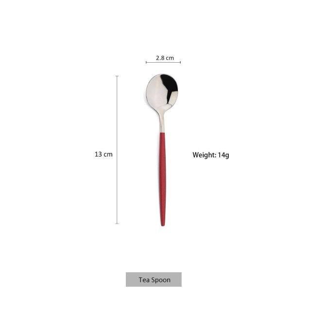 1 Pcs Dinnerware Red CutleryStainless Ste Knife Fork Spoon Cutlery Kitchen Table Flatware Tableware Silverware