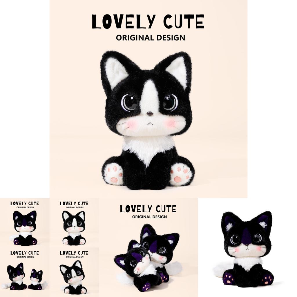 Cartoon Cat Plush Toy With Soft Short Pile For Kids And Collectors
