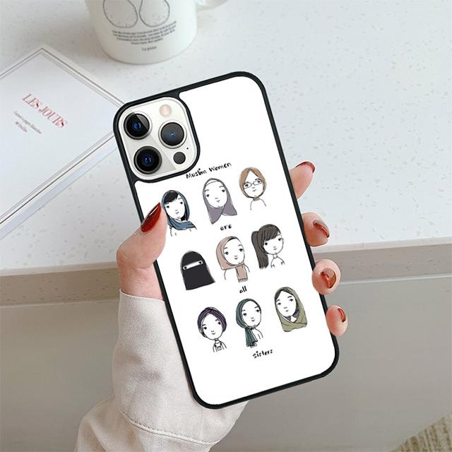 Muslim Islamic Eyes Arabic Hijab Girl Phone Case For iPhone 17 Air 13 12 Cover For Apple 14 15 16 Pro Max Plus SE