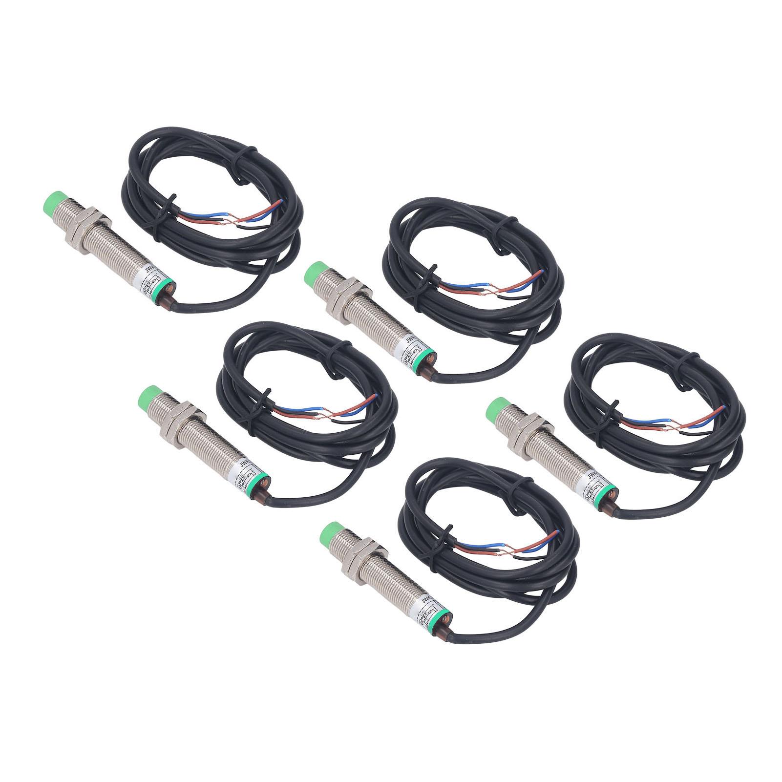 

5PCS Inductive Proximity Switch M12 X 1 PNP IP65 Waterproof Non Contact Proximity Sensor 6‑36VDC