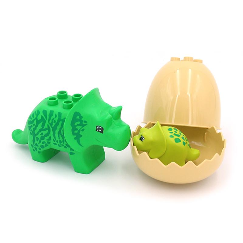 Big Building Blocks Animals Parts Zoo Sets Dinosaur Assemble Accessory Compatible Duplon Bricks Jurassic Toys for Children Gift