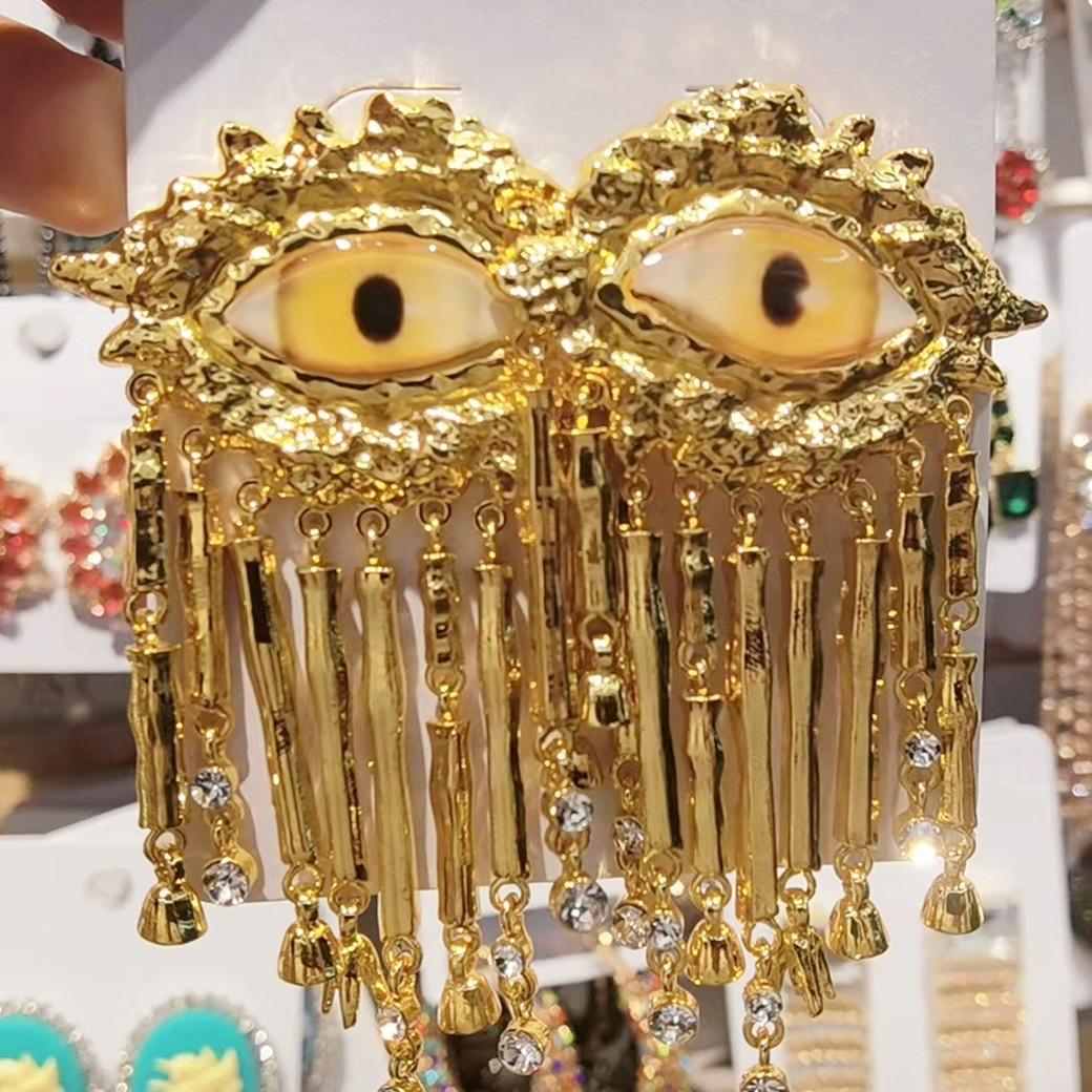 

Винтажные висячие серьги в стиле барокко из сплава с большими глазами для женщин, ювелирные изделия, Новое поступление, модные аксессуары для женских ушей