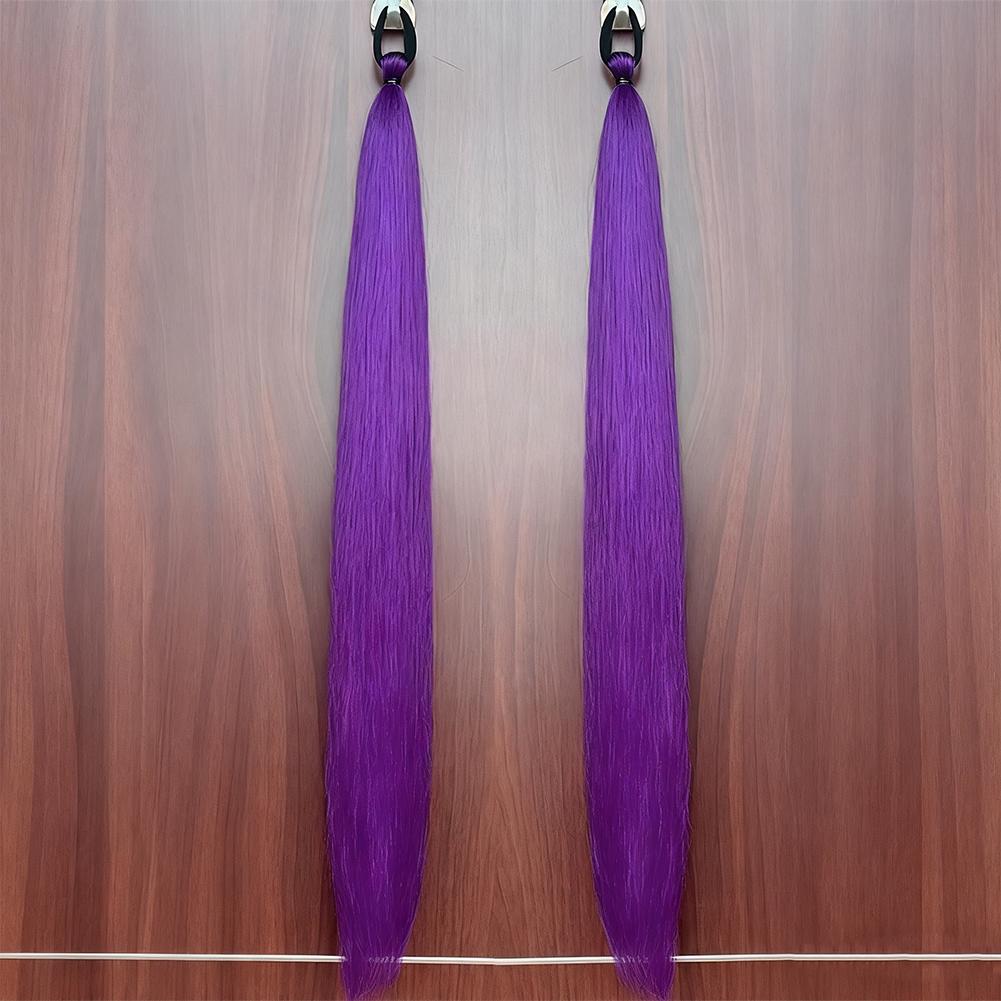 

2Pcs 28inch Straight Ponytail Wig With Elastic Hair Tie Colorful Braiding Ponytail Hair Extensions Boxing Braid Hair Accessories Color 13
