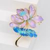 New Vintage Lotus Brooch for Women Pearl Design Advanced Flower Enamel Brooches Metal Elegant Suit Brooch Gifts