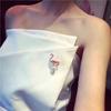 Stylish Cartoon Color Stereo Flamingos Pattern Brooch Jewelry Drip Oil Glass Alloy Pin