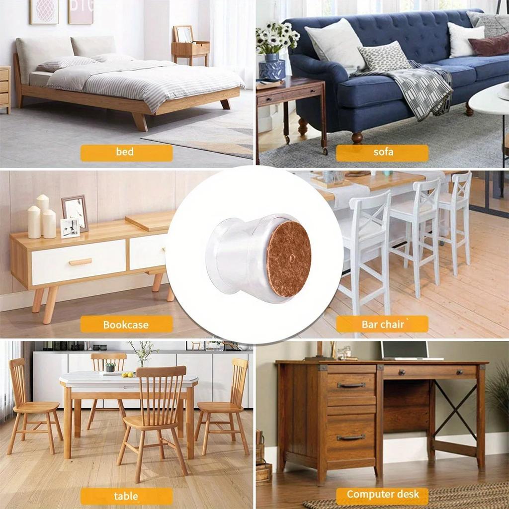 28pcs Chair Leg Floor Protectors, Silicone Chair Leg Covers, Small Floors Felt Pads Reduce Noise, Furniture Accessories