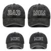 DAD MOM MINI Embroidered Baseball Cap, Adjustable Washed Cotton Family Matching Hats for Kids & Adults
