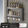 Punch-Free Wall-Mounted Kitchen Seasoning Rack with Jars