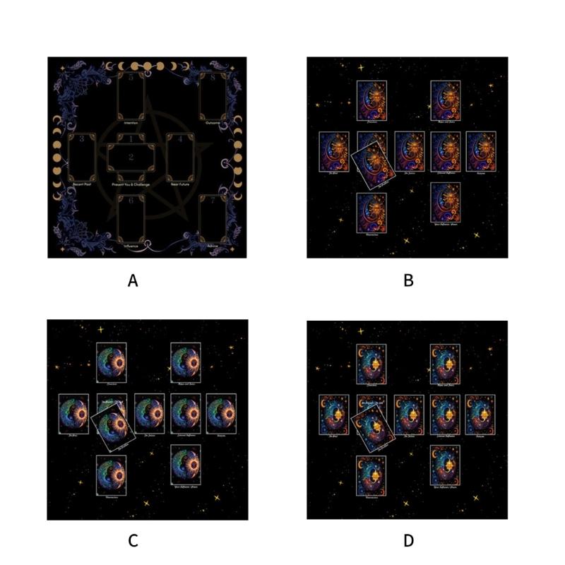Скатертина для читання карт Астрологія Скатертина для Таро Ворожіння Скатертина для вівтарів Тканина для вівтарів Аксесуари для настільної гри для ворожінь