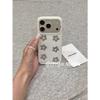 Simple White Background Diamond Silver Pattern Flower Suitable for Apple 17promax Mobile Phone Case Iphone16pro Protective Case