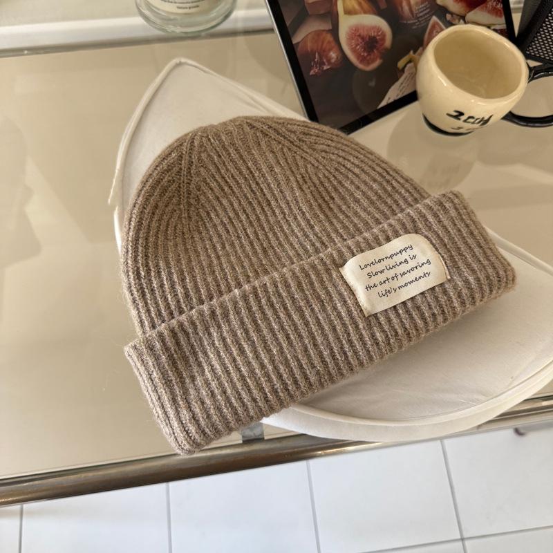 Japanese Minimalist Wool Beanie: Trendy, Warm, Double-Layered Winter Skull Cap