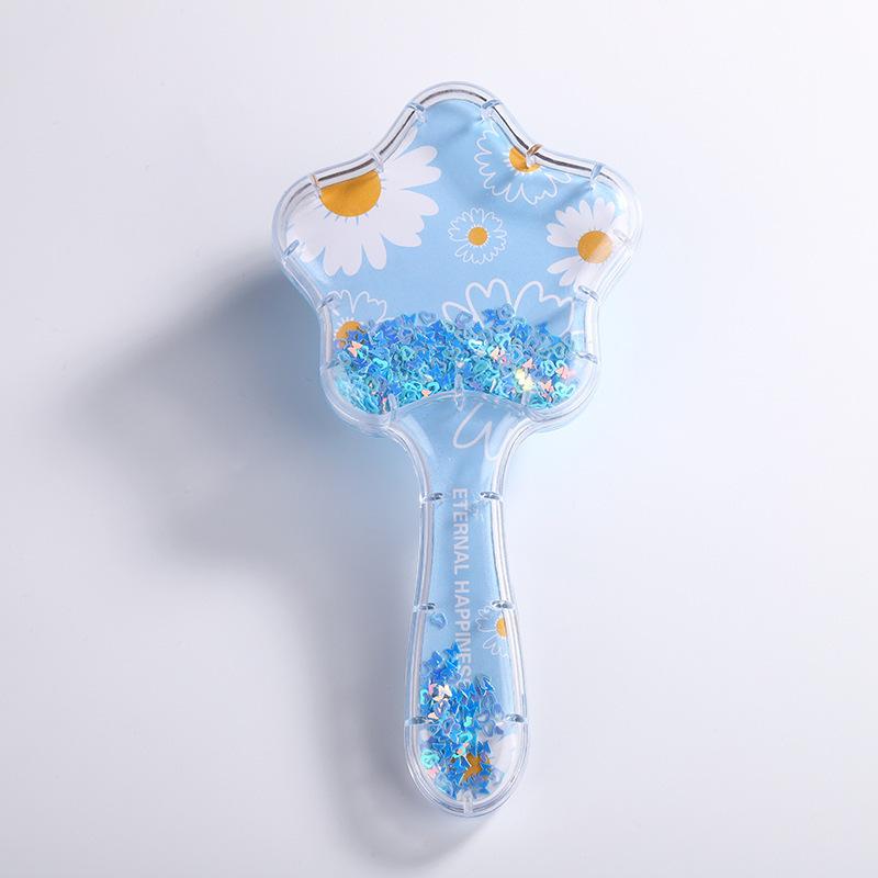 2023 New Cartoon Quicksand Comb with Glitter and Foam Hair Cushion Massage Comb for Cosmetic Styling