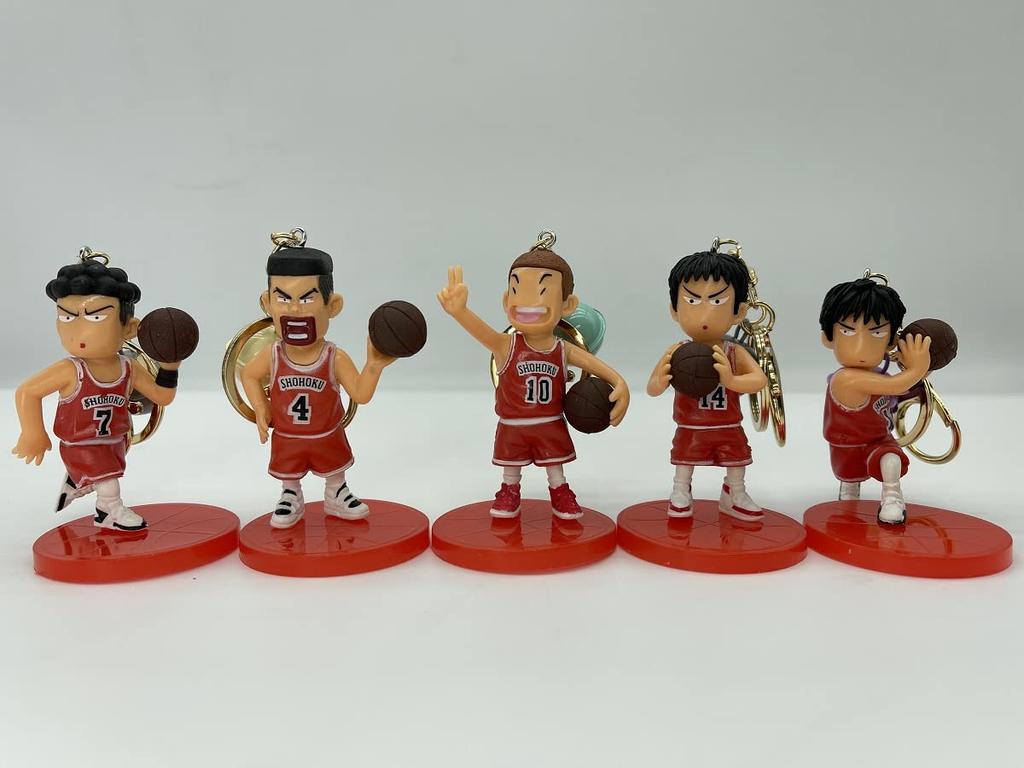 Slam Dunk Keychain Set of Slam Rukawa Mitsui Miyagi Akagi Sakuragi Keychain Bag Mobile Car Costume Moe Gift [Denyeet] 5, Dunk, Kaede, Hisashi, Ryota,