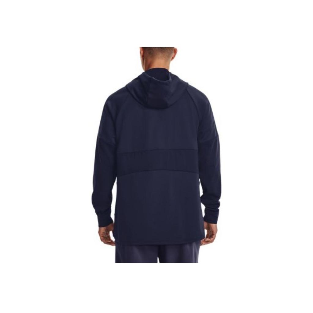 Under Armour Rush Enfärgad Logotyptryck Dragsko Huva Långärmad Sweatshirt Herr sweatshirt Mörkblå 1370450-410