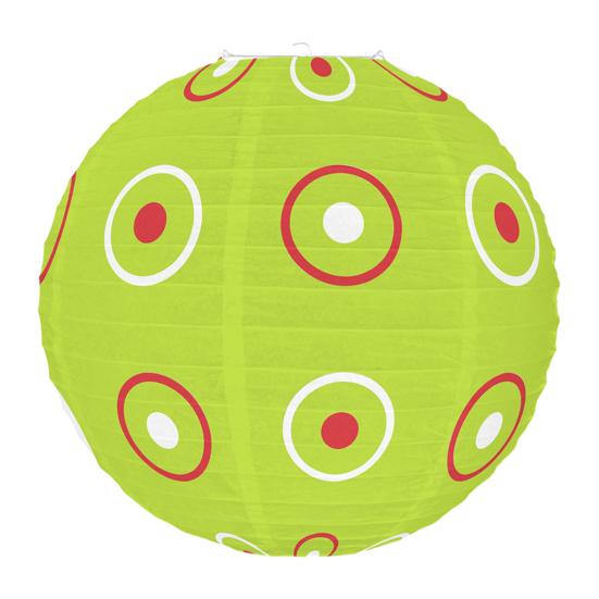 Red And Green Paper Lantern 12 Inches Christmas Hanging Round Lantern for Indoor Outdoor Holiday Ceiling Decor