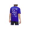 Adidas Skin-Friendly Comfortable Soft Breathable Short Sleeve T-Shirt Men Tops Fluorescent-Blue Pink-White JN7110