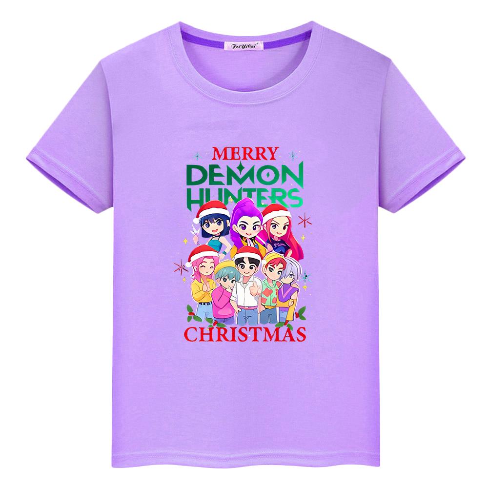 Kpop Demon Hunters Saja Boys Print T Shirt for Kids Boy 10year 100%Cotton Anime Short Christma Tees Cute Tops Y2k Girls Clothes