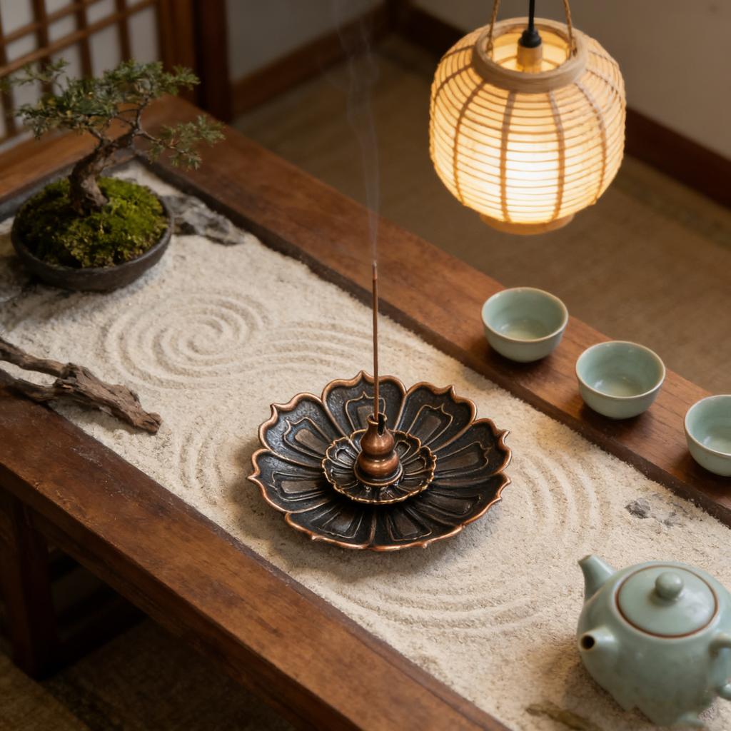 1PC Incense Burner Stick Holder Plate Lotus Censer Bronze Nasturtium Incense Burner