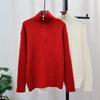 Autumn and Winter New Semi-zipper Knitted Sweater Top Design Sense Loose Sweater Pullover Inside and Outside Women's Wear