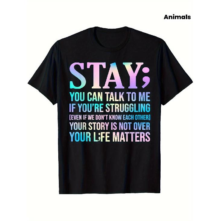 Women S Cotton Mental Health Awareness T-Shirt -  Stay - You Can Talk to Me If You re Struggling  Irelleee Even We Don t Know Each Other S Story - S чёрный