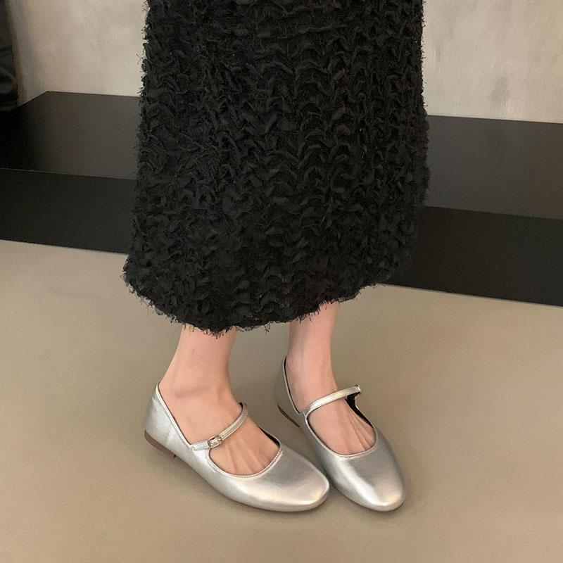 Fashion Fashion Buckle Strap Mary Janes Flats Shoes For Ladies 2025 New Female Round Toe Footwear Shallow Women Ballet Flats Shoes