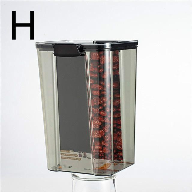 Transparent Square Sealed Fresh-keeping Box Japanese Style Kitchen Grain Storage Tank for Snacks and Dried Fruits