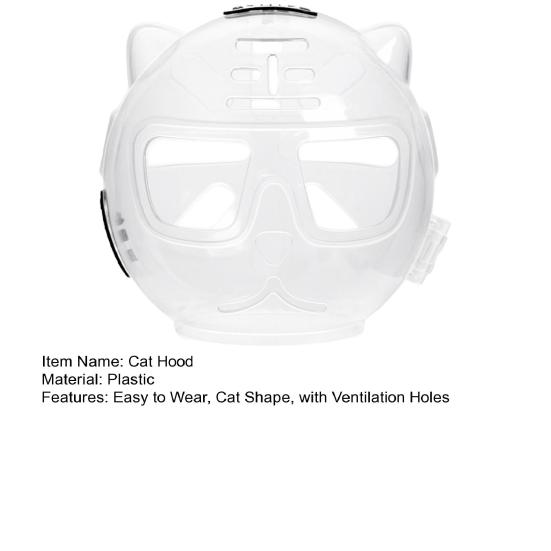Ochranná kapuce pro kočky, prodyšná, helma ve tvaru kočky, pro koťata, s ventilačními otvory, pro pooperační zotavení, stříhání drápků, koupání