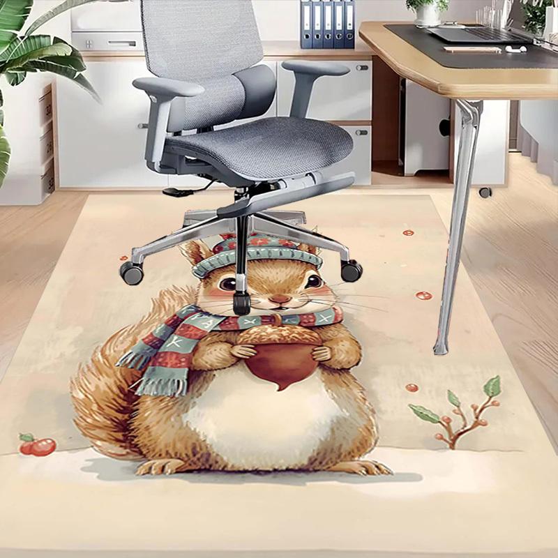 1PC squirrel winter Extra Large Non Slip Floor carpet, Office, family, bedroom, Studio   Large Area Rug Indoor Rugs, , Vibrant Colors