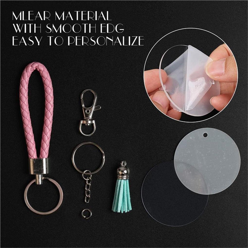 DIY Keychains Making Kit Exquisite Keychain Acrylic Keychain Blanks Lightweight Wear-resistant Keys Chain Rings