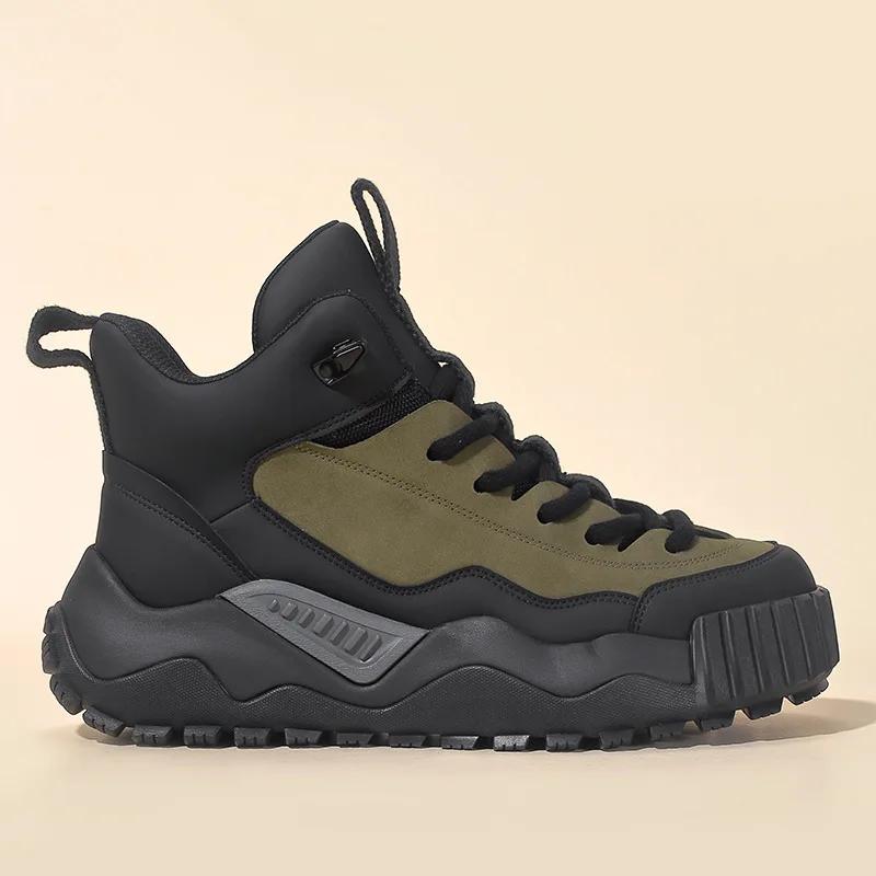 Spring Autumn New Men's Shoes Thick Soled Height Increasing Casual Sports Shoes Outdoor Adventure Mountaineering Travel Shoes