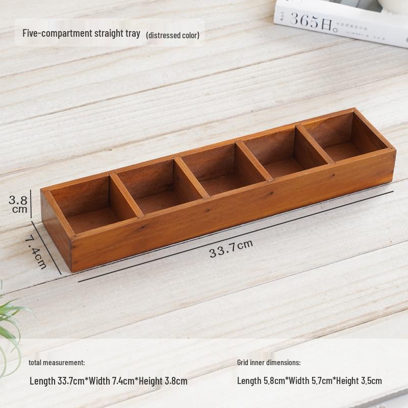 Japanese Style Wooden Desktop Storage Box - Nine Grid Organizer for Bedroom Entryway