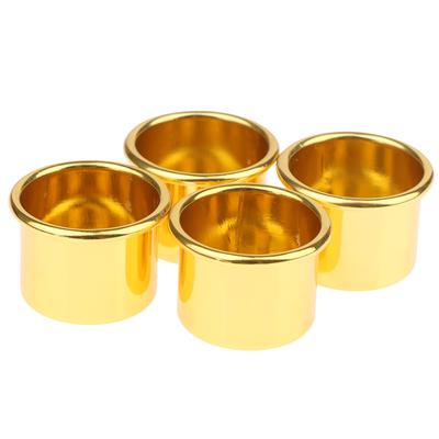 10 mini velas redondas doradas para hacer candelabros, bandeja, contenedor, accesorio de aluminio, piezas de decoración para fiestas en el hogar.