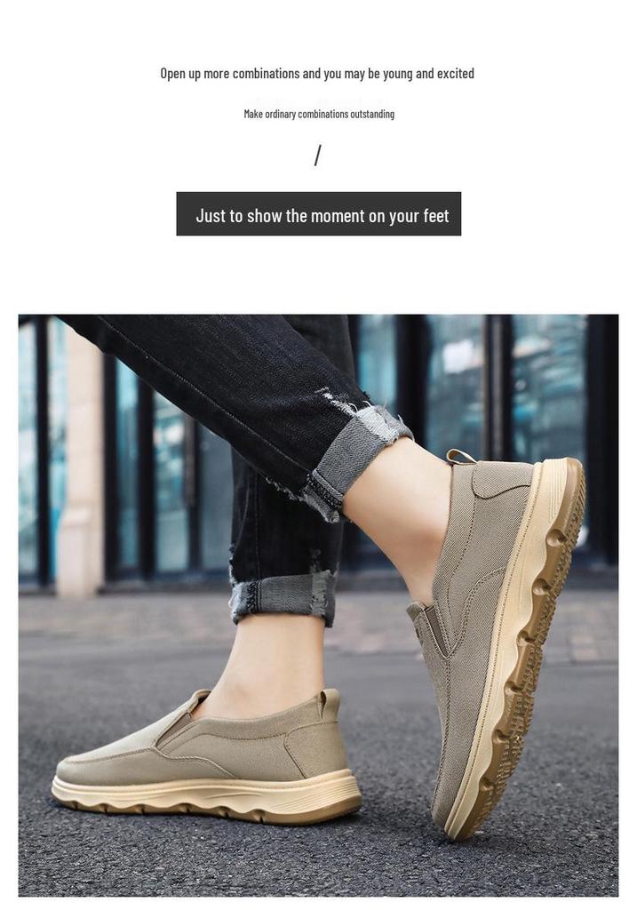 2026 Men's Summer Canvas Loafers - Casual, Breathable, Slip-on Dad Shoes