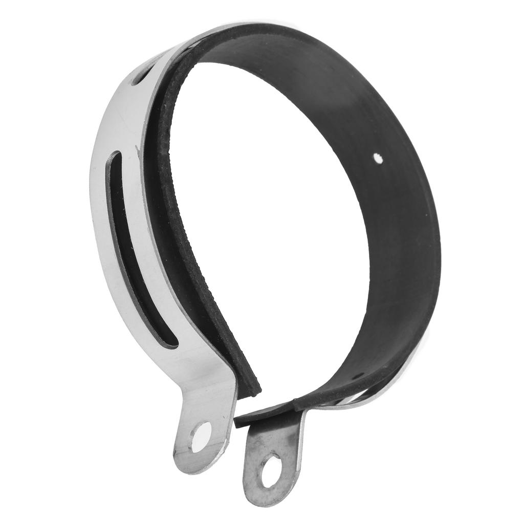 Motorcycle Exhaust Pipe Clamp Fixed Ring Stainless Steel Clip with Rubber Strip Universal Parts