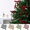 6pcs New Velvet Xmas Tree Ribbon Merry Christmas 2.5/3.8cm Hanging Pendant Red Green Brown Wreath Ribbon Decor Party Decor