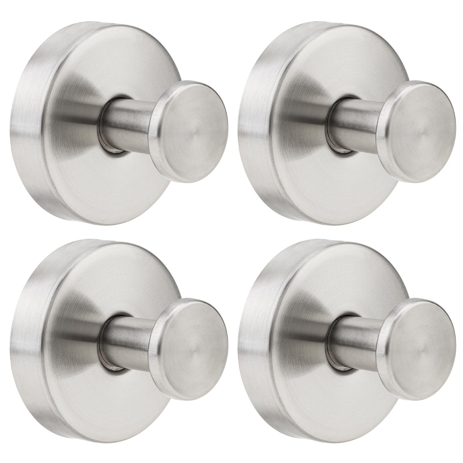

304 Stainless Steel 4pcs No Drill Suction Hooks Heavy Duty Waterproof Shower Bathroom Glass Mirror Space Saving