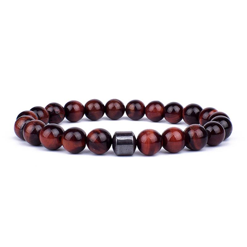 Trendy Unisex Natural Stone Beaded Bracelet - Casual Couple's Accessory