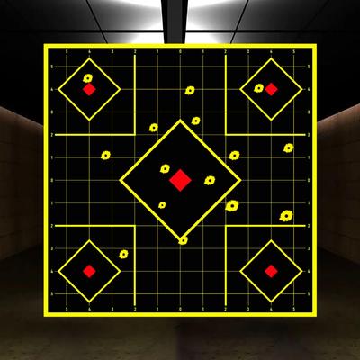 12x12" Precision Square Fluorescent Yellow Target Stickers for Shooting Training