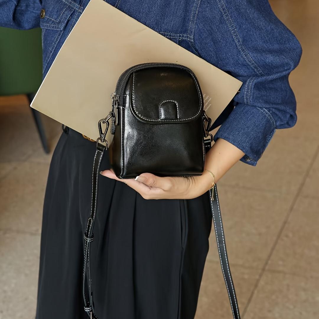 Crossbody Bag | Zipper Design, Versatile Design, Lightweight, Adjustable Strap чёрный